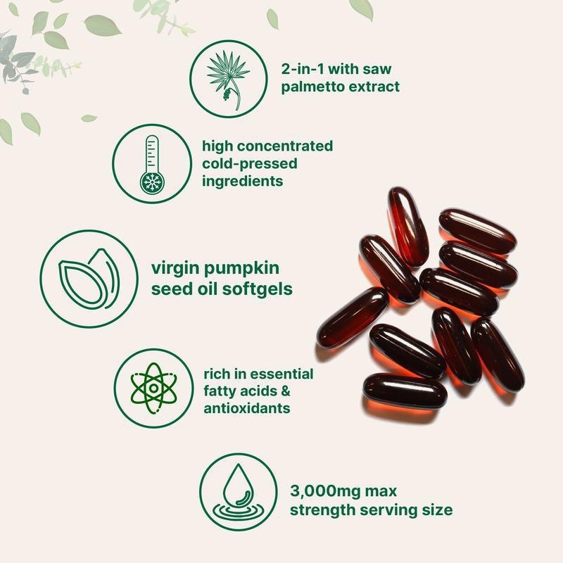 Virgin Pumpkin Seed Oil with Saw Palmetto 2-in-1 Formula